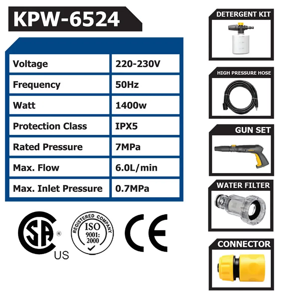 کارواش 110 بار دینامی کنزاکس مدل KPW-6524