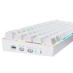 تصویر کیبورد مخصوص بازی ردراگون Redragon مدل Draconic Elite white K530W-RGB-PRO