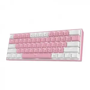 تصویر کیبورد گیمینگ ردراگونREDRAGON مدل Fizz K617 white and pink
