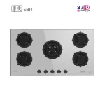 اجاق گاز صفحه ای اسنوا SNOWA مدل SGH5-90202Gشیشه سفید-عکس از بالا