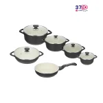 سرویس قابلمه چدن 9 پارچه عروس مدل ویکتوریا از روبرو