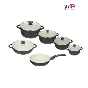 سرویس قابلمه چدن 9 پارچه عروس مدل ویکتوریا از روبرو