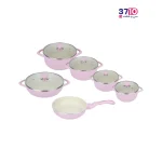 سرویس قابلمه چدن 11 پارچه عروس مدل ویکتوریا از سرویس قابلمه