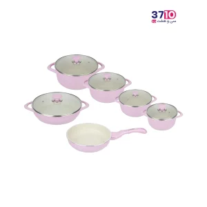 سرویس قابلمه چدن 11 پارچه عروس مدل ویکتوریا از سرویس قابلمه