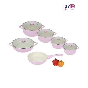 سرویس قابلمه چدن 11 پارچه عروس مدل ویکتوریا از سرویس قابلمه