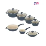 سرویس قابلمه چدن 12 پارچه عروس مدل ویکتوریا از تمام سرویس