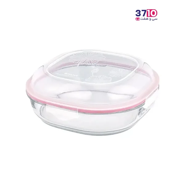 ظرف نگهدارنده شیشه‌‌ای لیمون 1.25 لیتر از روبرو