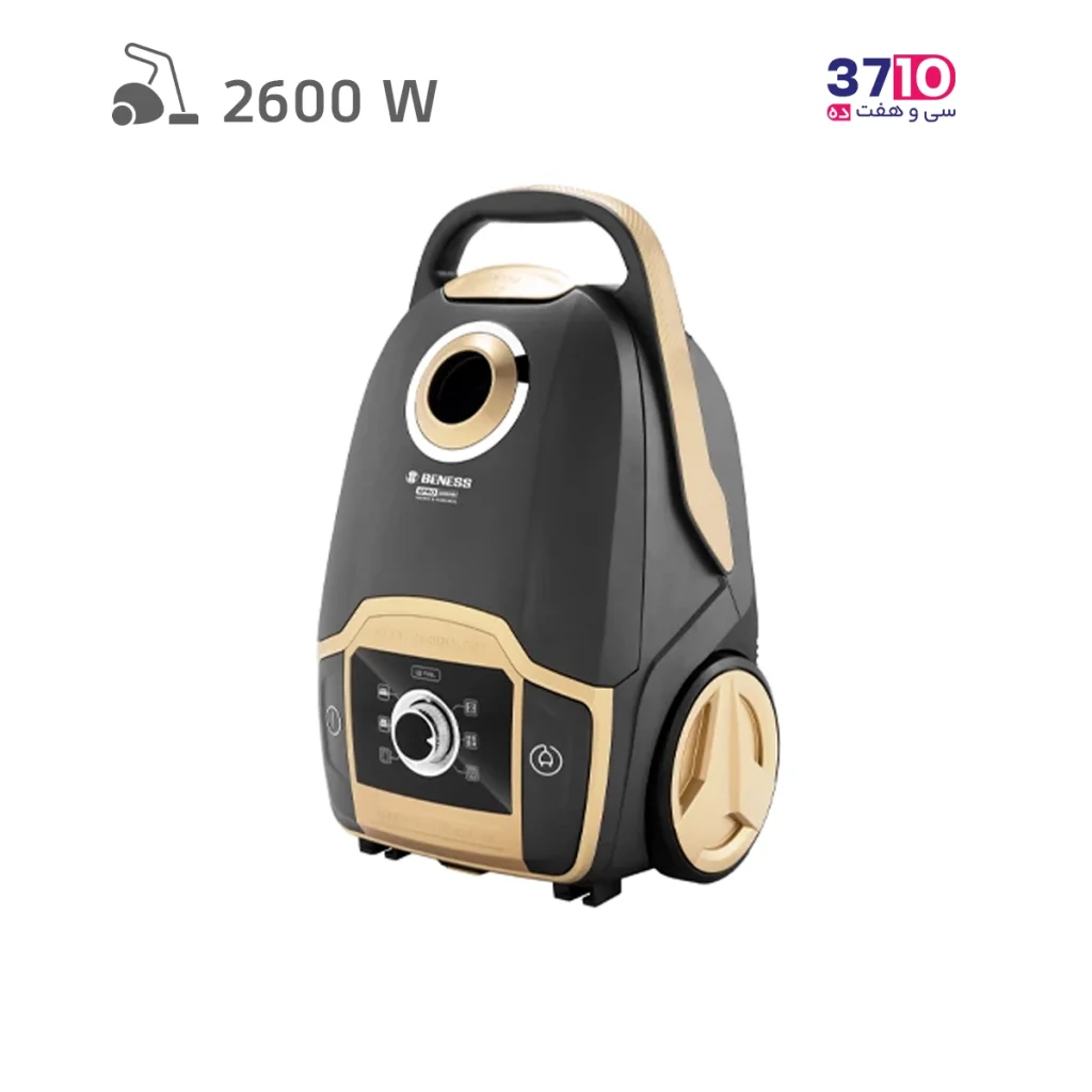 جاروبرقی کیسه ای بنس BENESS مدل 6PRO نوک مدادی طلایی عکس از روبرو