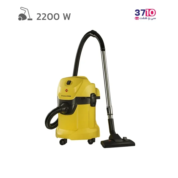 جاروبرقی سطلی پارس خزر PARSKHAZAR مدل TORNADO زرد عکس از روبرو