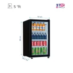 یخچال ایستکول EastCool مدل TM4294شوکیس 5 فوت مشکی عکس از ابعاد
