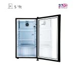 یخچال ایستکول EastCool مدل TM4294شوکیس 5 فوت مشکی عکس با درب باز