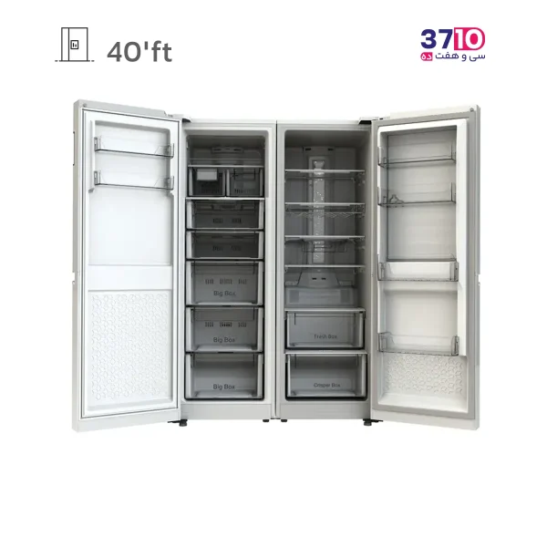 یخچال فریزر دوقلو دیپوینت Depoint مدل MASTER PRO - S سیلور عکس با درب باز