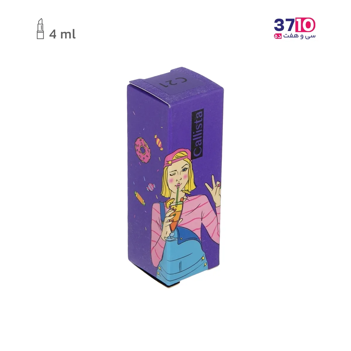 رژ لب جامد کالیستا مدل Hydra Color شماره C21 عکس از جعبه