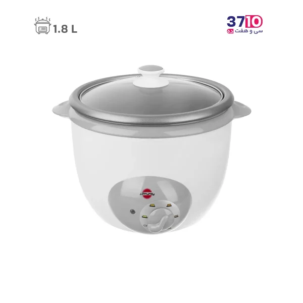 پلوپز پارس خزر مدل RC-181TSPW کندوج 8 نفره سفید عکس از روبرو