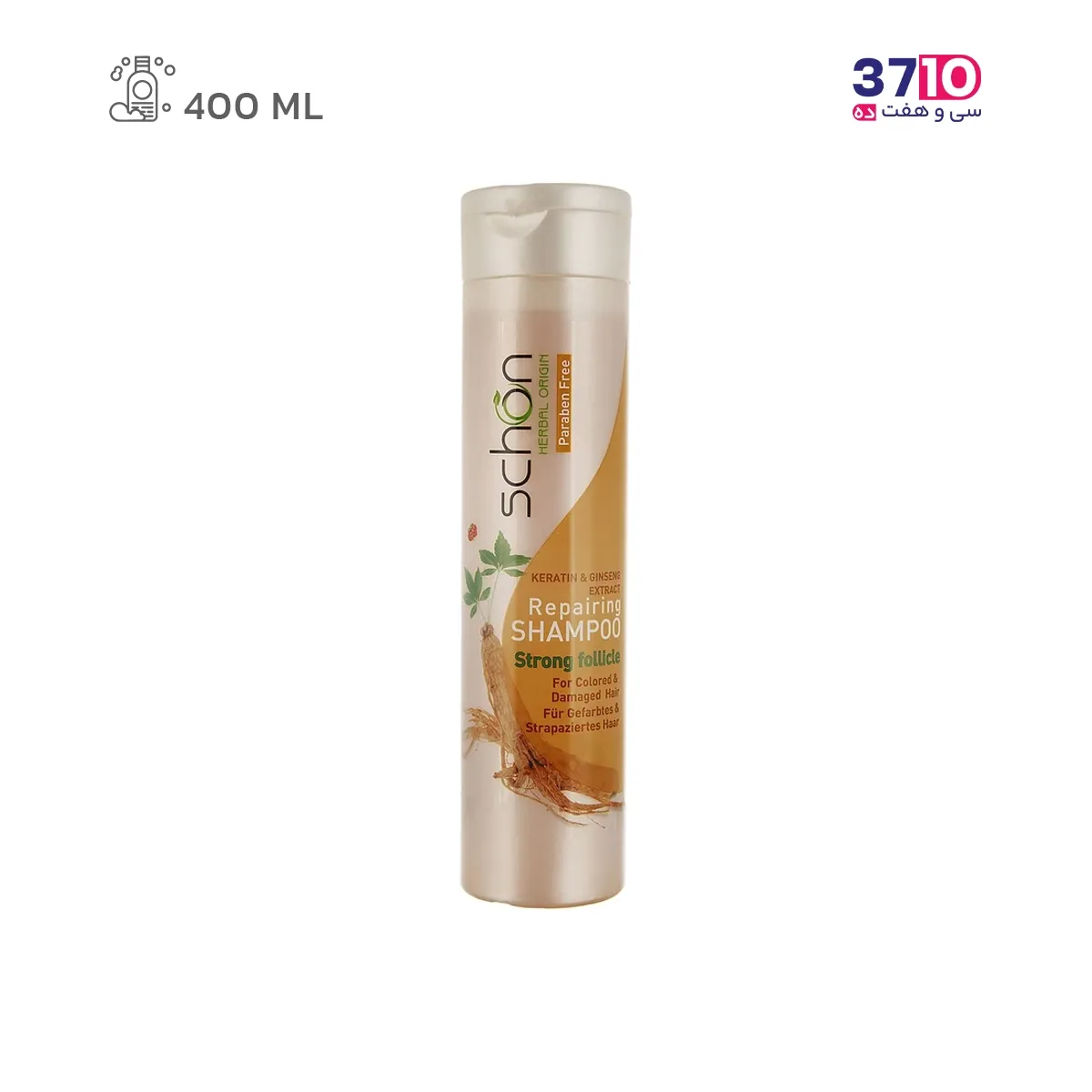 Schon-Keratin-&-Ginseng-hair-shampoo-400ml (1) شامپو مو شون مدل Keratin & Ginseng حجم 400 میلی لیتر-عکس اصلی