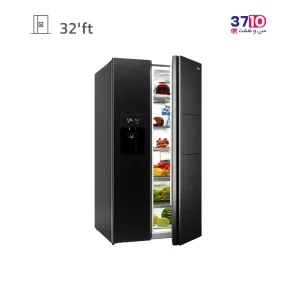 یخچال فریزر ساید بای ساید جی پلاس مدل GSS-P7923BS عکس با درب نیمه باز