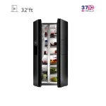 یخچال فریزر ساید بای ساید جی پلاس مدل GSS-P7923BS عکس با درب باز