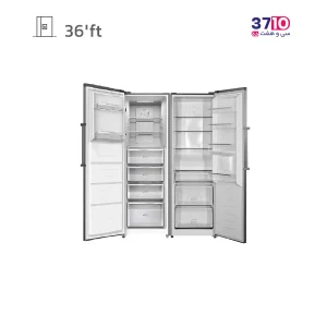 یخچال فریزر دوقلو جی پلاس مدل GRF-P2737FS/GRF-P2737LS عکس با درب باز