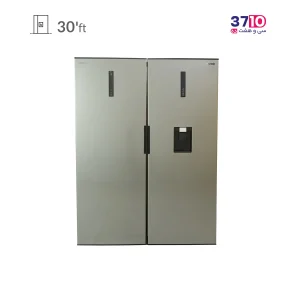 یخچال فریزر دوقلو پارس PARS مدل نوفراست بوران پلاس با ابسردکن نقره ای عکس از روبرو