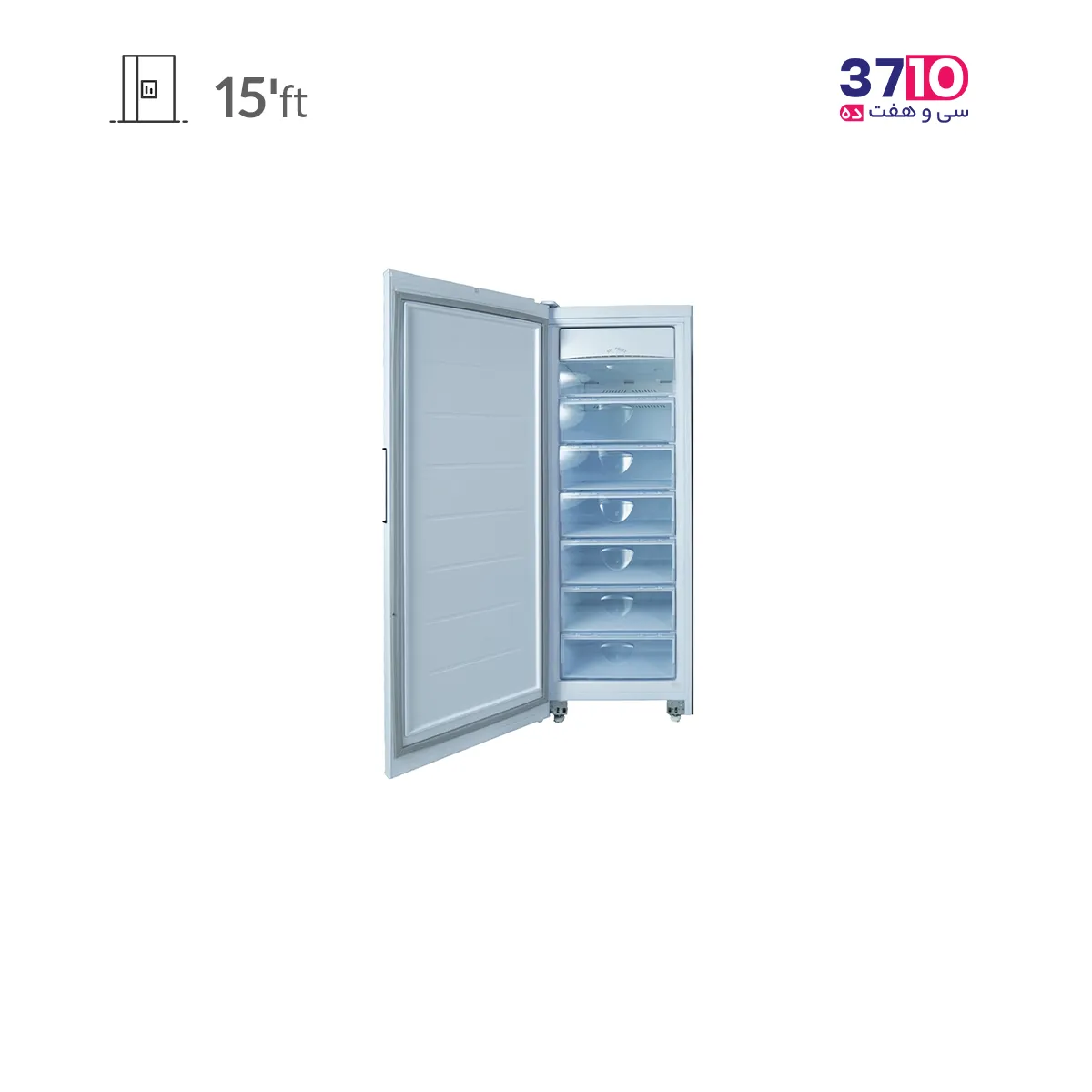 Pars freezer model PARS NO FRAST BORAN PLUS silver فریزر پارس PARS مدل نوفراست بوران پلاس نقره ای عکس با درب باز