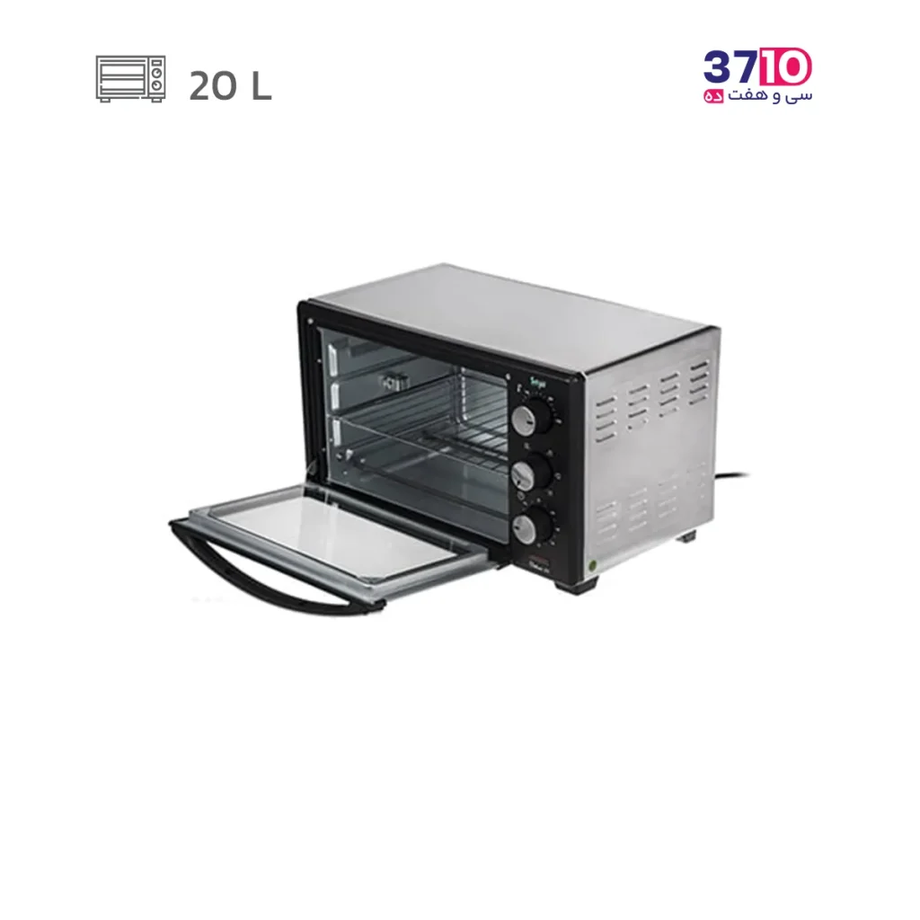 آون توستر سایا مدل ولرکان 20 لیتری عکس با درب باز