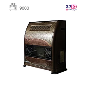 بخاری فیروزه مدل 9000 گل چکشی مسی عکس از کنار