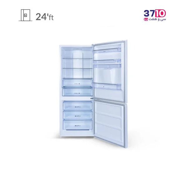 یخچال فریزر ایکس ویژن مدل HB465-SI استیل عکس با درب باز