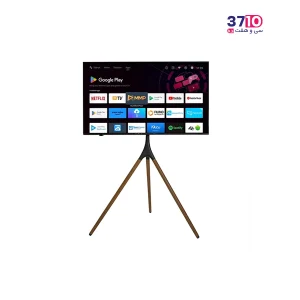 سه پایه تلویزیون الیو مدل آیکو بدنه مشکی سمباده ای چوب فندقی عکس از محصول