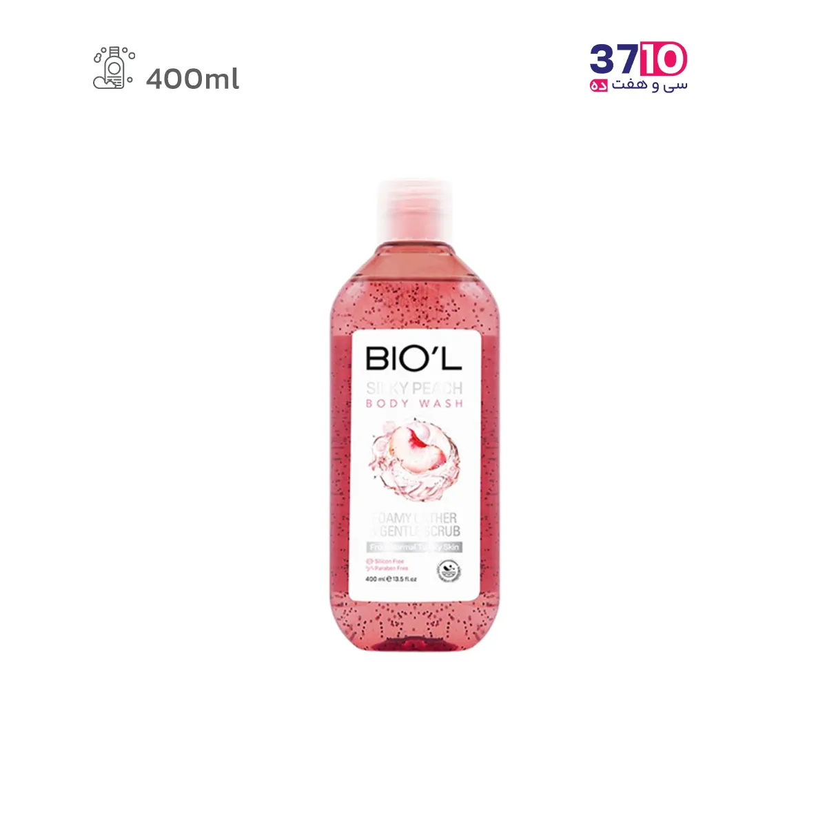 Biol Silky Peach Jelly Body Shampoo with Scrub, suitable for normal to oily skin, Biol, volume 400 ml (2) شامپو بدن ژلی سیلکی پیچ بیول حاوی اسکراب مناسب پوست های نرمال تا چرب بیول حجم 400 میلی لیتر عکس از محصول