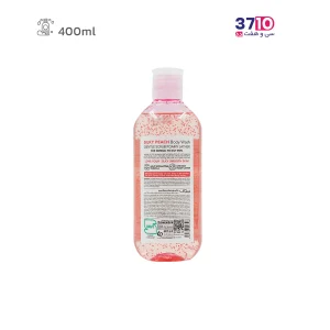 شامپو بدن ژلی سیلکی پیچ بیول حاوی اسکراب مناسب پوست های نرمال تا چرب بیول حجم 400 میلی لیتر عکس از پشت محصول