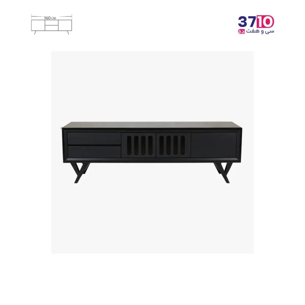 میز ال ای دی متین مدل R315 مشکی 160 سانت عکس از روبرو
