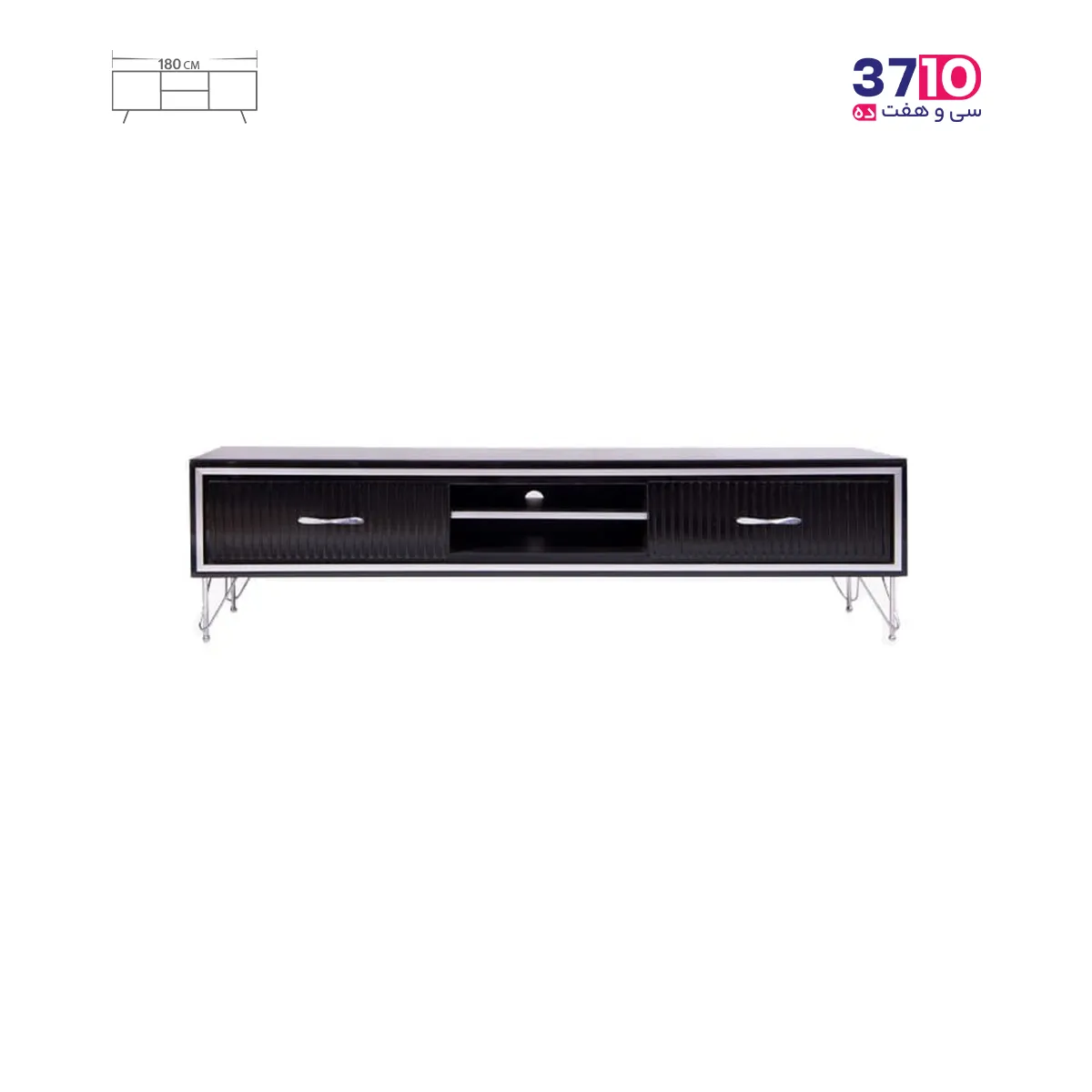 Mattin LED desk model R480 black silver (2) میز ال ای دی متین مدل R480 مشکی سیلور عکس از روبرو