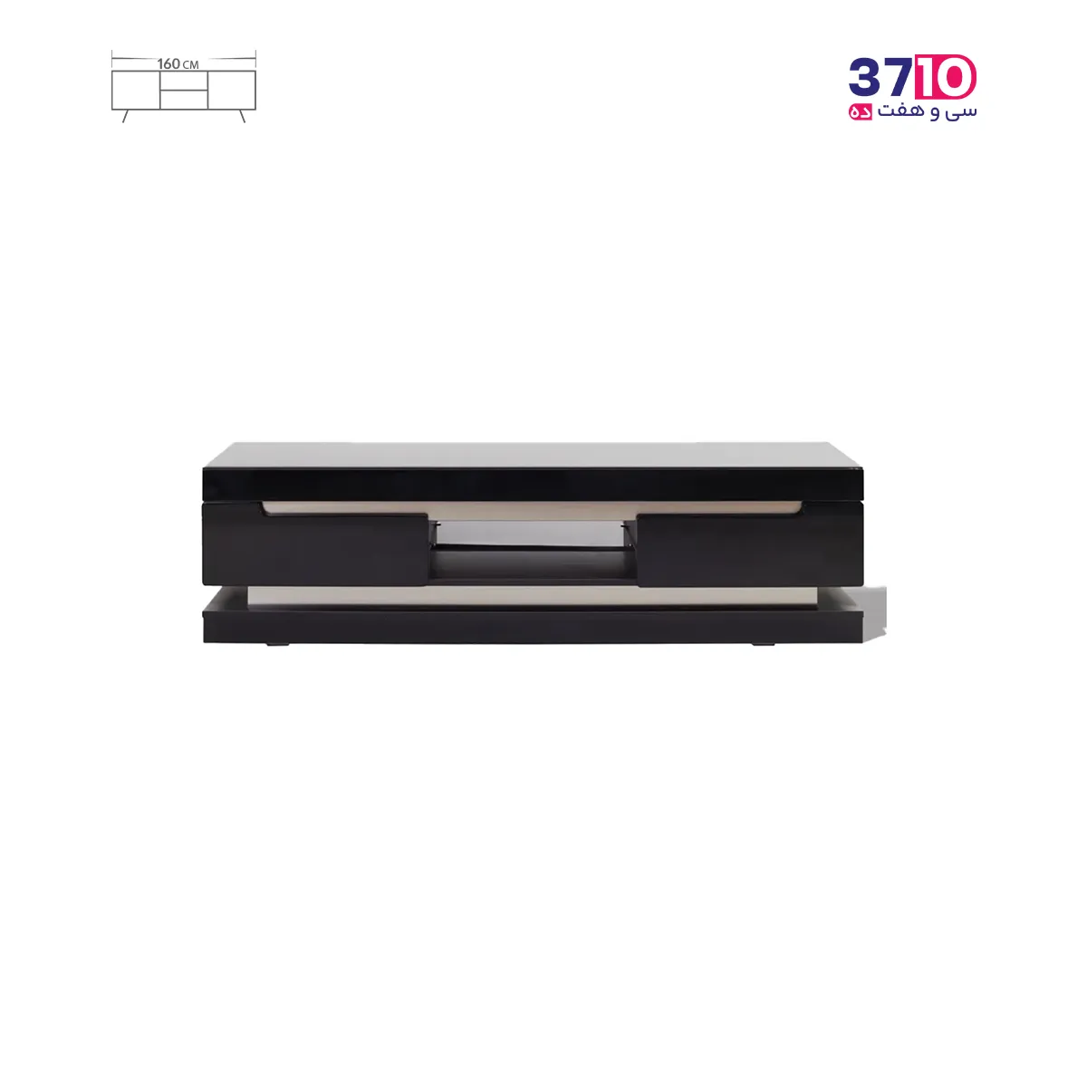 Mattin LED desk, model R608, silverblack (2) میز ال ای دی متین مدل R608 سیلورمشکی عکس از روبرو