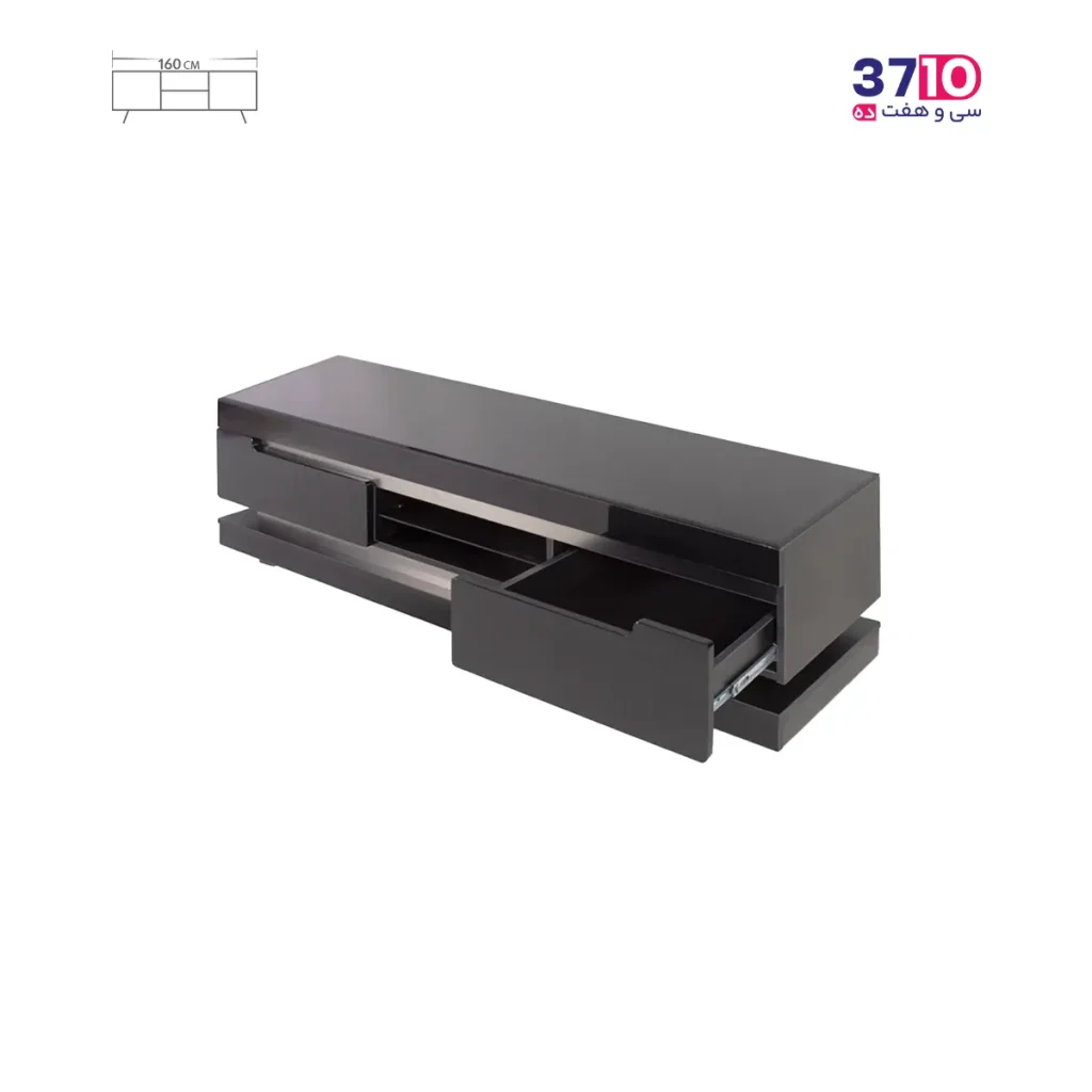 میز ال ای دی متین مدل R608 سیلورمشکی عکس از سه رخ