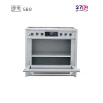 اجاق طرح فر پادیسان مدل 5002 بدنه سیلور رویه استیل عکس با درب باز