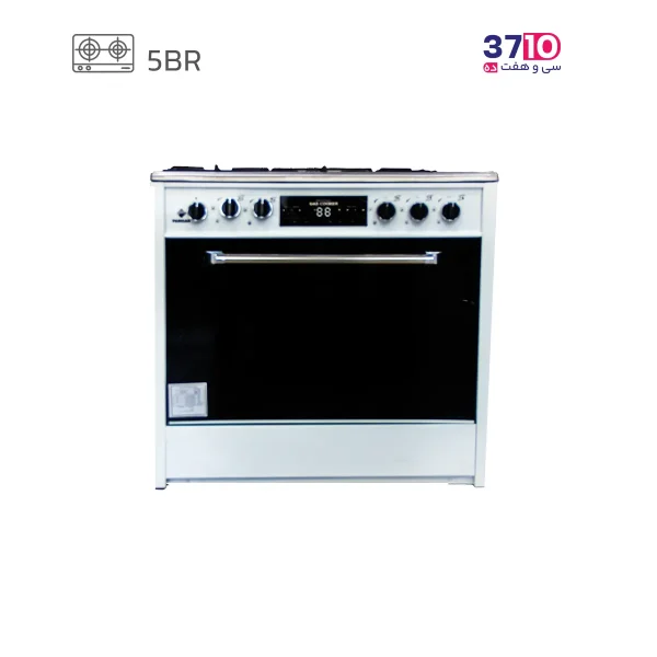 اجاق طرح فر پادیسان مدل 5002 بدنه سفید رویه استیل عکس از محصول