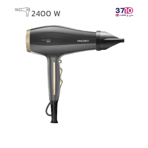 سشوار وینسنت مدل HD7324/02 رنگ گلد عکس از رو به رو با سری