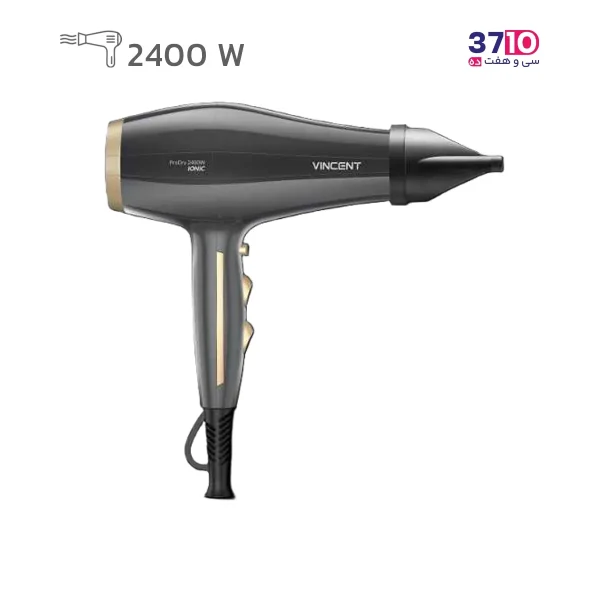 سشوار وینسنت مدل HD7324/02 رنگ گلد عکس از رو به رو با سری