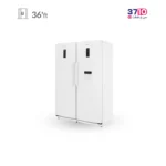 یخچال فریزر دوقلو دیپوینت Depoint مدل D5iU-F-W/D5iU-R-W سفید عکس از سه رخ