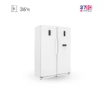 یخچال فریزر دوقلو دیپوینت Depoint مدل D5iU-F-W/D5iU-R-W سفید عکس از سه رخ