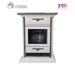 بخاری شومینه ایمن گاز مشهد 17000 چکشی سفید طلایی مدل شادلین کلاسیک B عکس از محصول