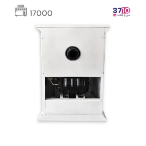 بخاری شومینه ایمن گاز مشهد 17000 چکشی سفید طلایی مدل شادلین کلاسیک B عکس از پشت