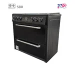 اجاق طرح فر پادیسان PADISAN مدل K905B کشودار بدنه تمام لعاب مشکی عکس از سه رخ