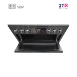 اجاق طرح فر پادیسان PADISAN مدل K905B کشودار بدنه تمام لعاب مشکی عکس از درب باز