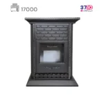 بخاری شومینه ایمن گاز مشهد 17000 طرح چدن مشکی مدل شادلین آجری A عکس از محصول