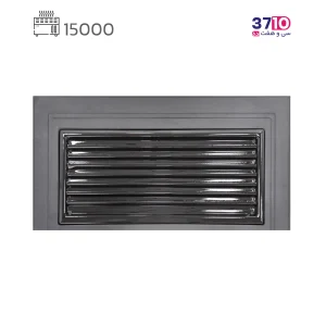 بخاری فیروزه مدل شومینه 1500 روژین مشکی عکس از بالا