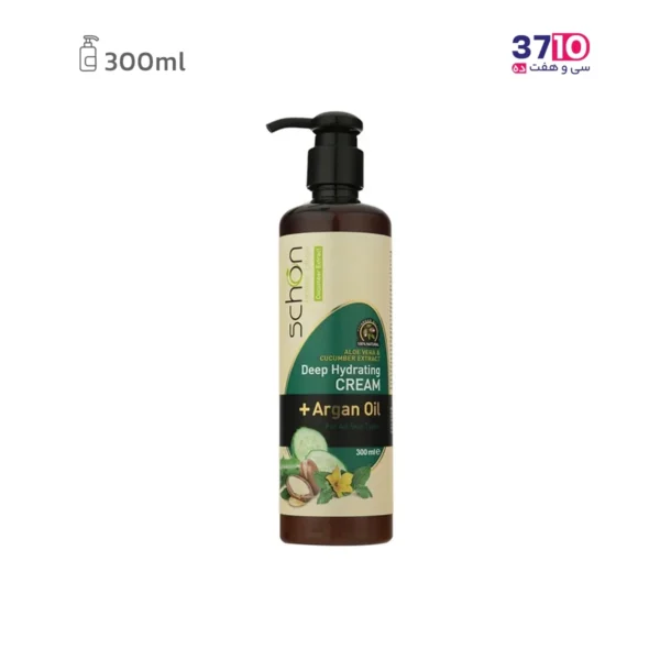کرم مرطوب‌کننده پمپی شون مدل خیار و آرگان حجم 300 میلی‌لیتر-عکس از محصول