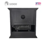 بخاری شومینه ایمن گاز مشهد 32000 طرح چدن مشکی مدل شارین کلبه ای A عکس از پشت