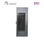 بخاری شومینه ایمن گاز مشهد 24000 طرح چدن مشکی مدل شارمین کلبه ای A عکس از بالا