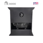 بخاری شومینه ایمن گاز مشهد 24000 طرح چدن مشکی مدل شارمین آجری A عکس از پشت